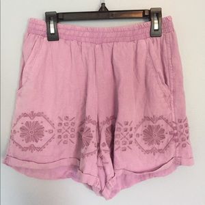 lilac flowy shorts